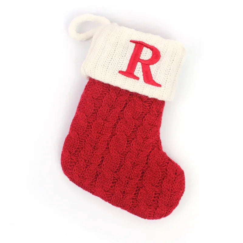 Meia de Natal com Letra R para Decoração