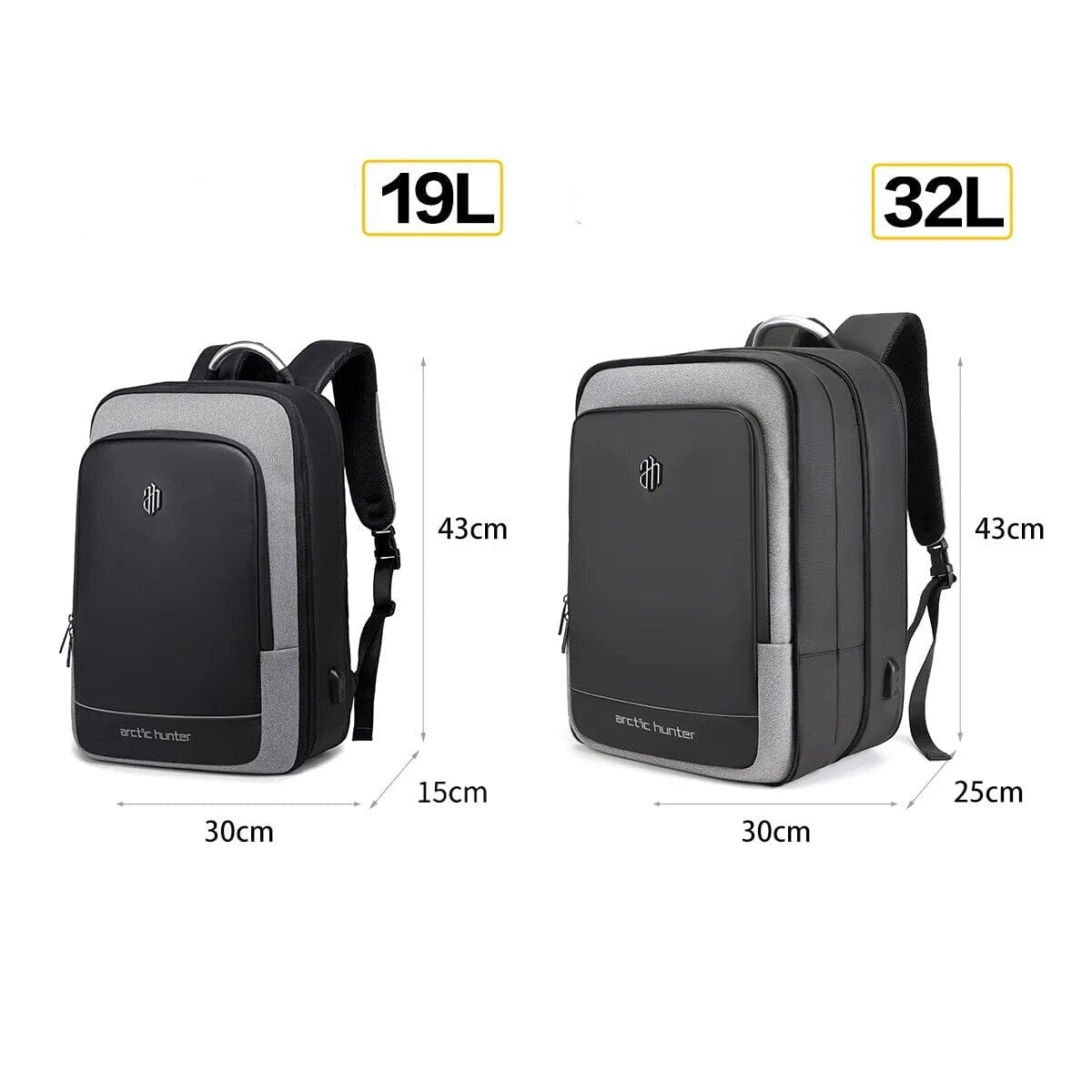 Mochila expansível para cabine de avião (USB)