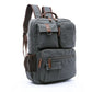 Mochila vintage de lona com vários bolsos