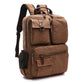 Mochila vintage de lona com vários bolsos