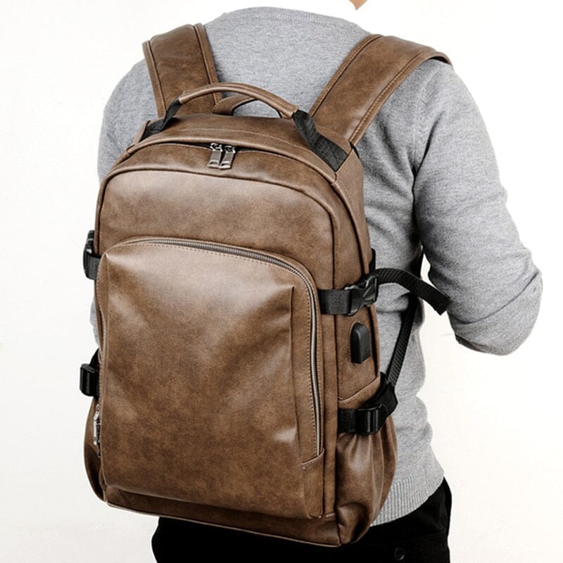 Mochila executiva masculina vintage (USB)