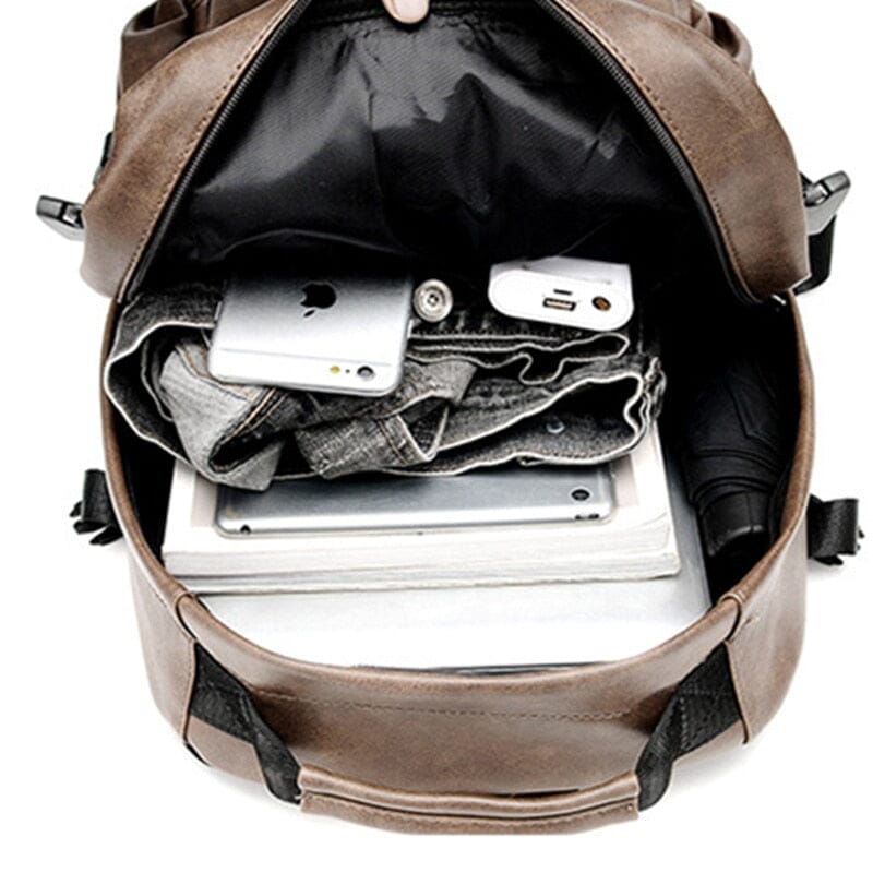 Mochila executiva masculina vintage (USB)