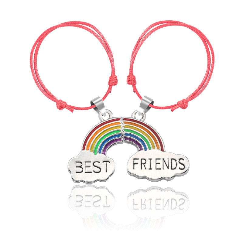 pulseiras amizade best friends rainbow