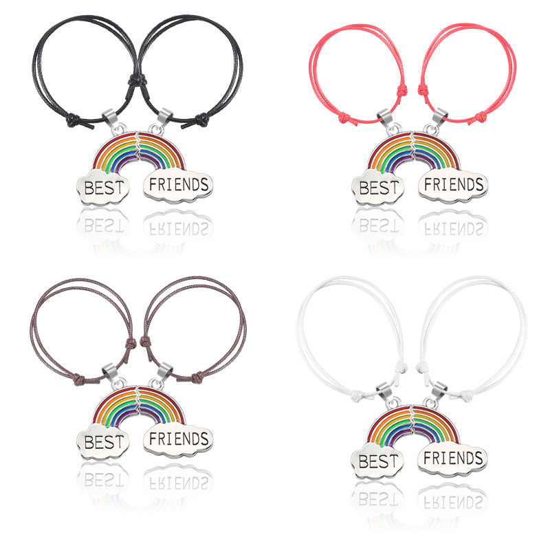 pulseiras de amizade best friends rainbow