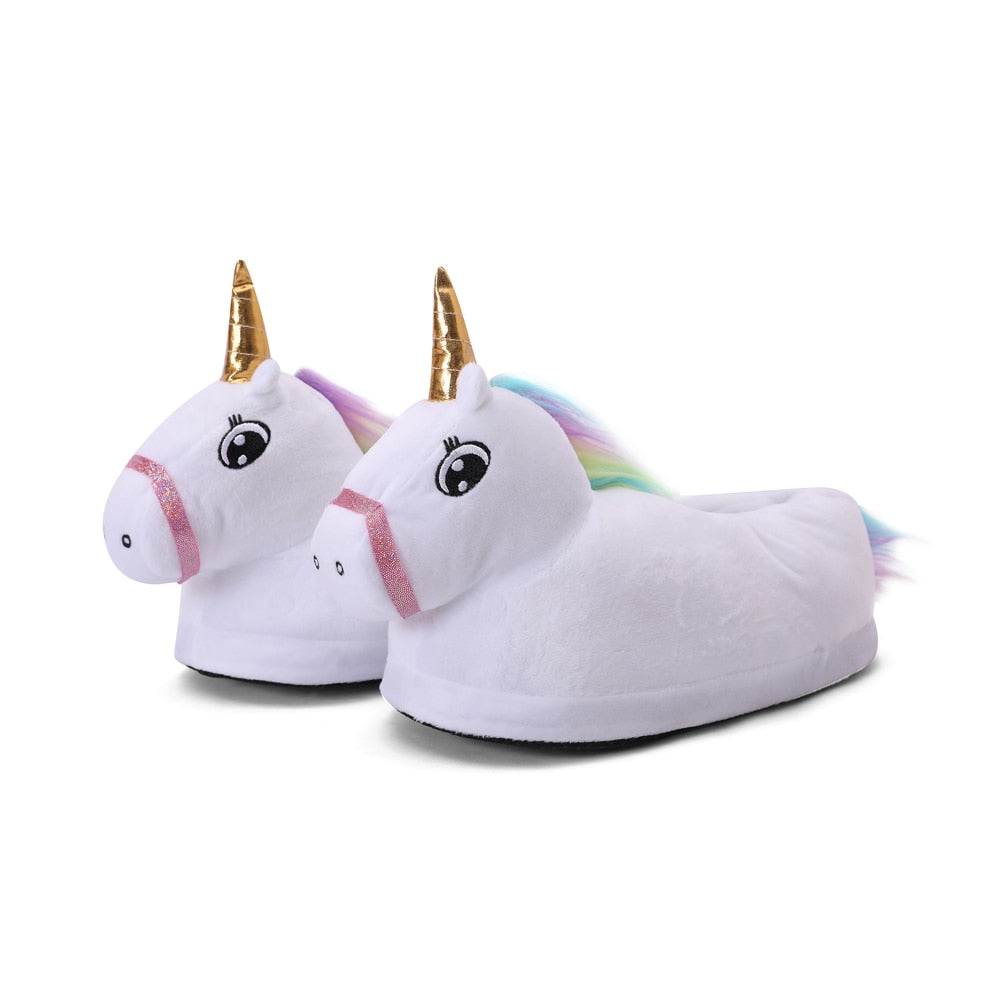 pantufas unicornio branco