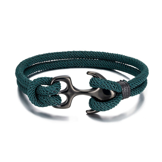 pulseira ancora nautica verde