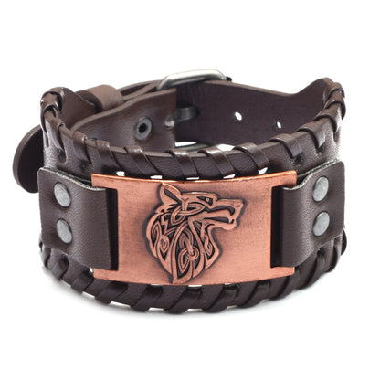 Pulseira Viking Lobo Fenrir masculina