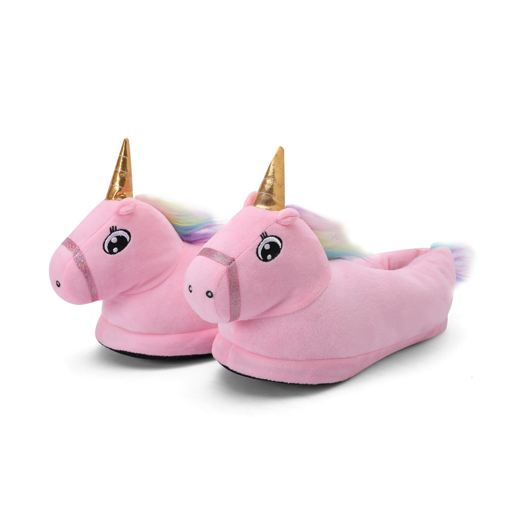 pantufas unicornio cor de rosa