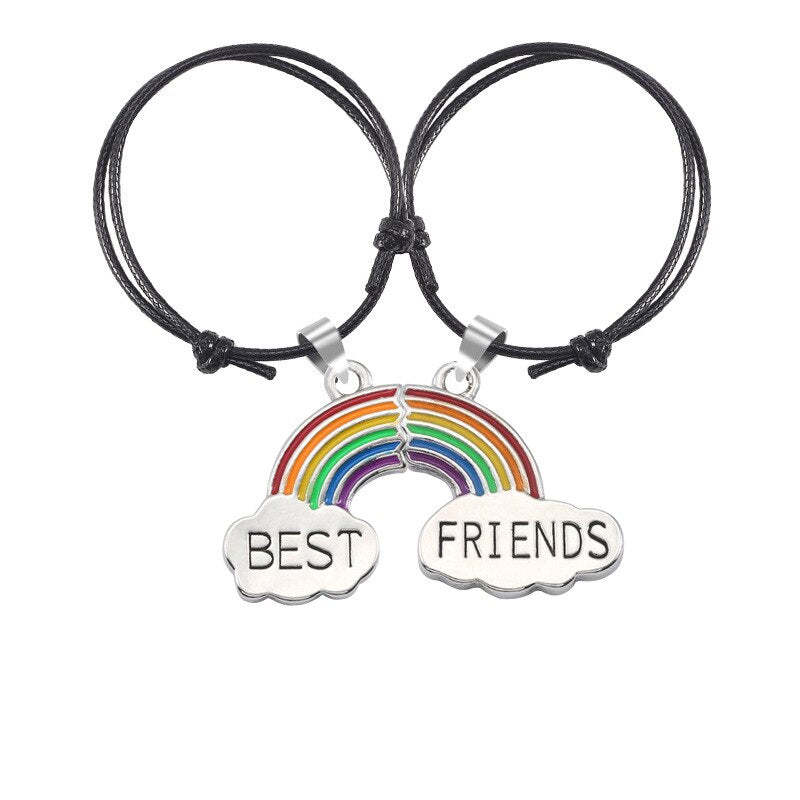 pulseira de amizade best friends rainbow