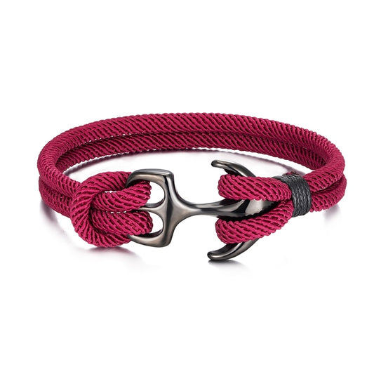 pulseira ancora nautica bordeaux