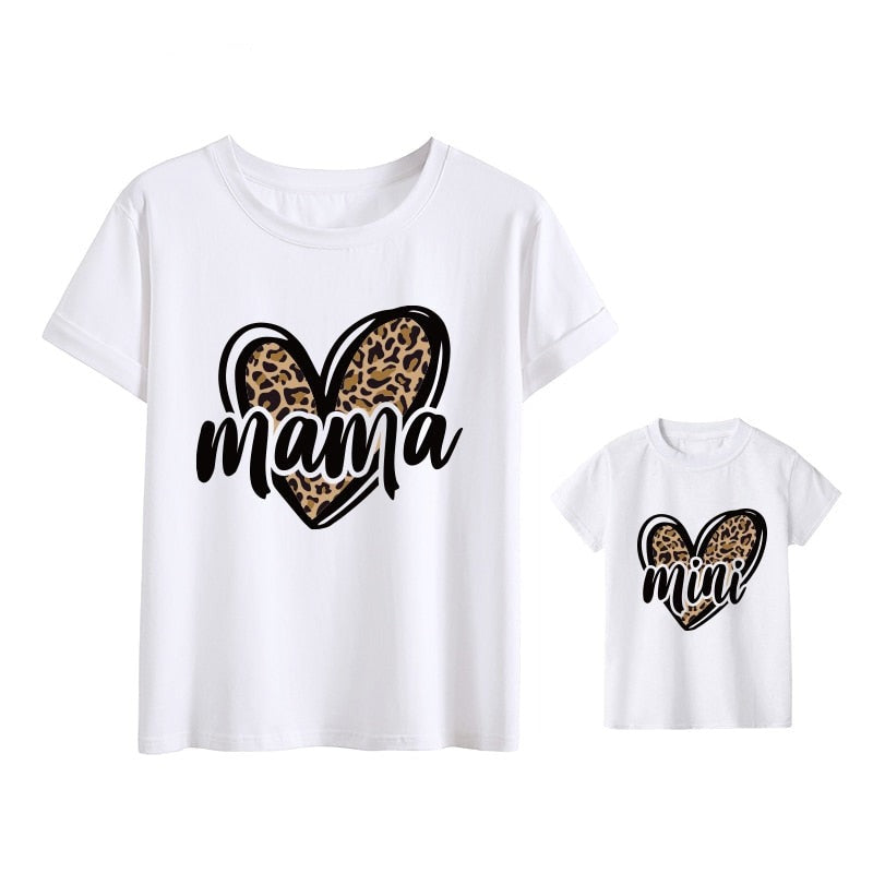 T-Shirt para Mãe e Filha Leopardo