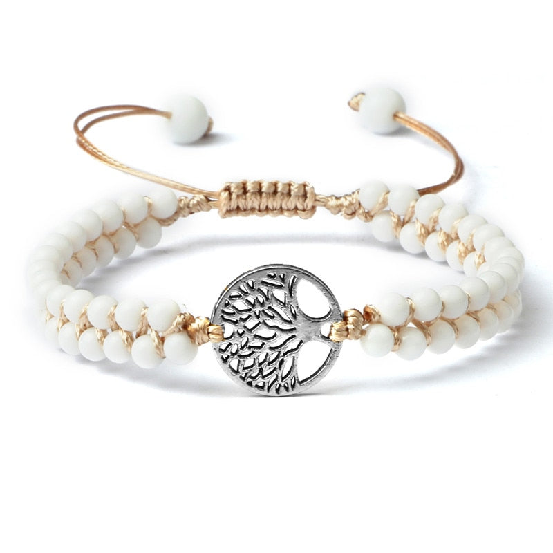 Pulseira arvore da Vida Porcelana Branca feminina