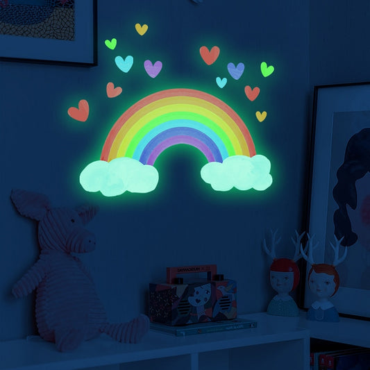 autocolante parede arco iris fluorescente