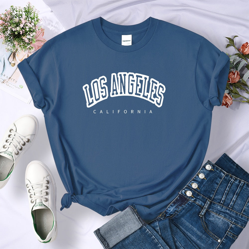 t shirt mulher los angeles california