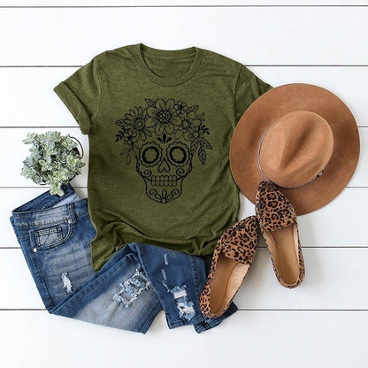 t shirt feminina caveira mexicana