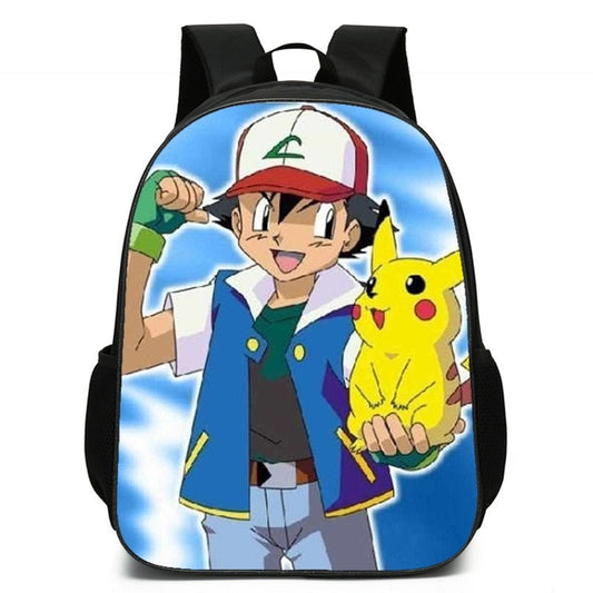 mochila escolar pokemon pikachu ash