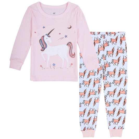 Pijama Unicórnio Infantil Cor de Rosa