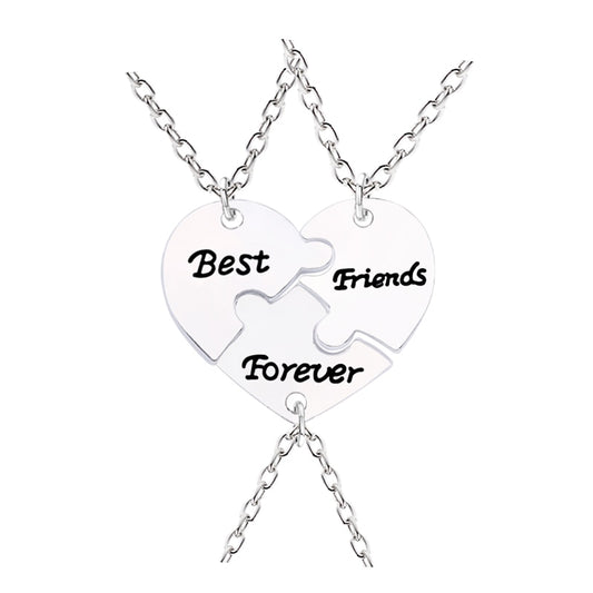 Colar Best Friends Forever Puzzle Coração (3 Partes)