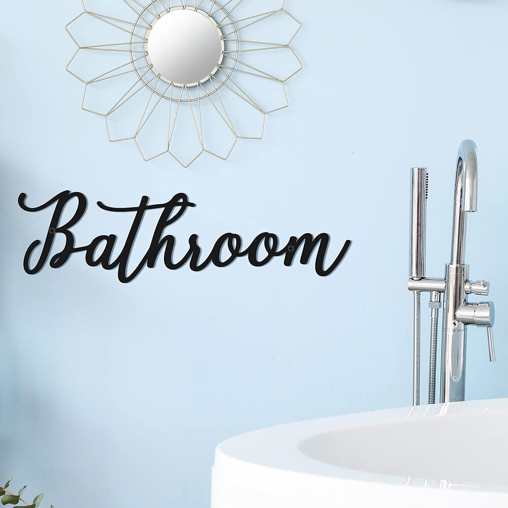 Decoração de Parede Metal Bathroom