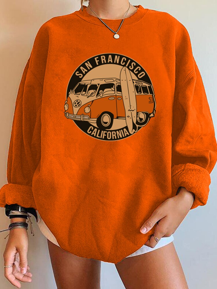 sweatshirt vintage san francisco california mulher